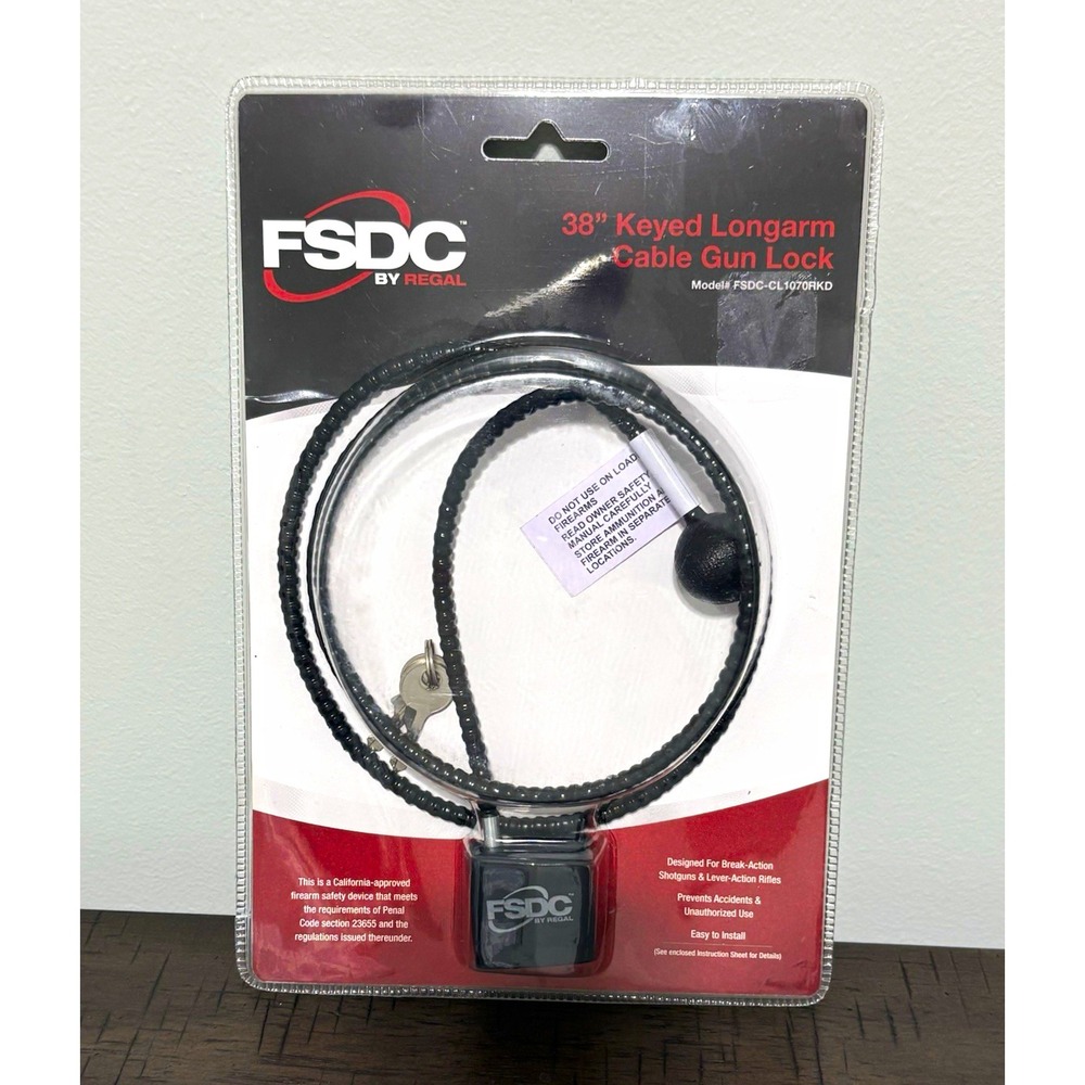 FSDC by Regal 38in Keyed Longarm Cable Lock for Rifle/Shotgun Black